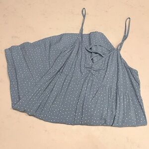 Blue and White Polka Dot Mini Dress